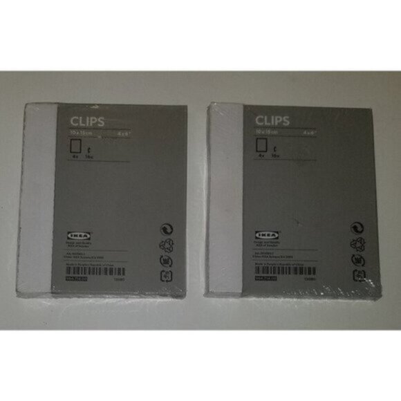 NEW 2 Packages Ikea 4pk Borderless Glass Picture Frames 4"x6" (964.714.00) Clips - Picture 1 of 4